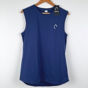Direwolf Muscle Tee Mens XXL Blue NEW Sleeveless Gym Athleisure Training Tank